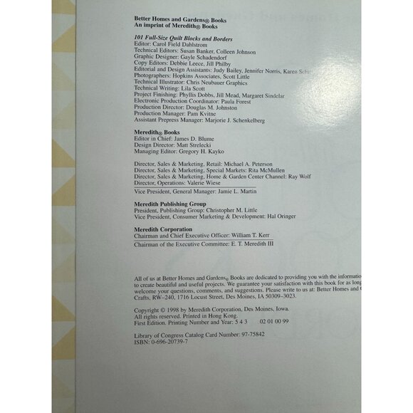 101 Full-Size Quilt Blocks & Borders Book By Better Homes And Gardens 1998 - Picture 3 of 6